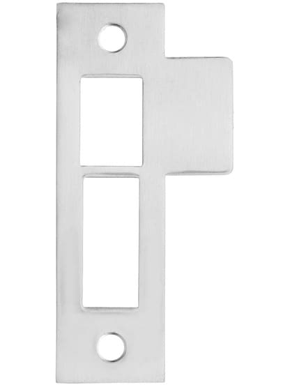 3 1/2 inch Solid Brass Mortise Strike Plate in Polished Chrome.